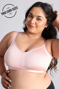 Zivame True Curv Single Layered Non Wired Full Coverage 360 Minimiser Bra - Silver Pink — thumbnail 1